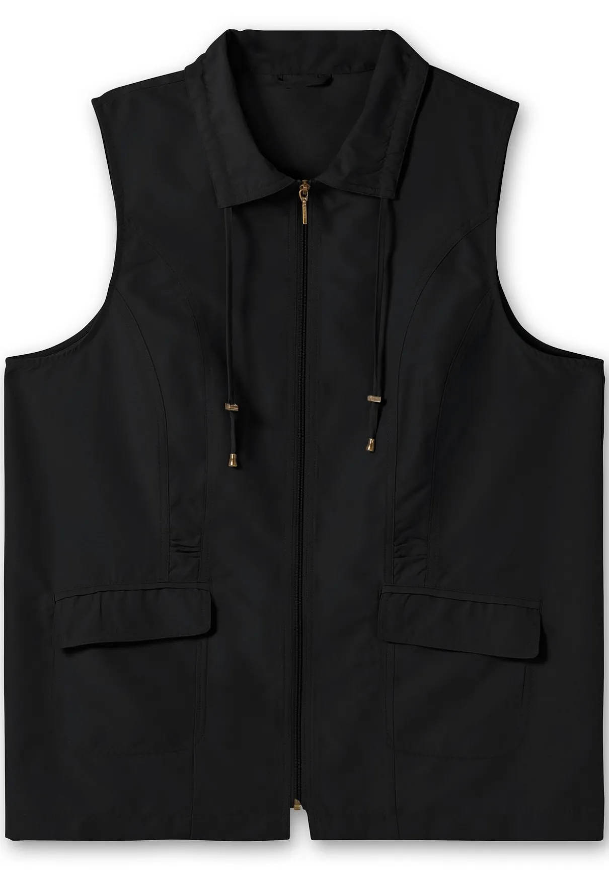 Weste aus Microfaser, mit Umlegekragen