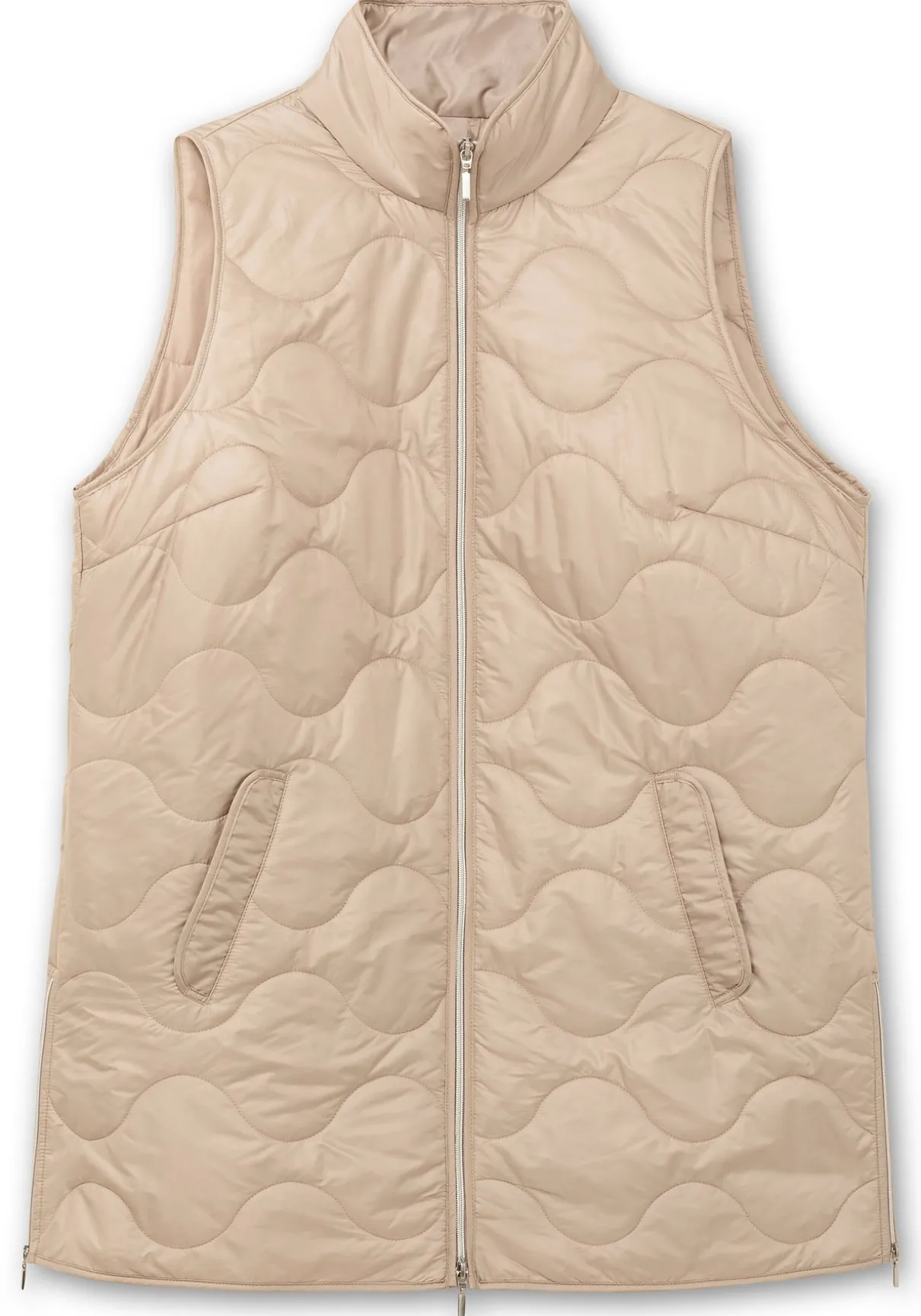 Weste mit Stehkragen und Wellensteppung