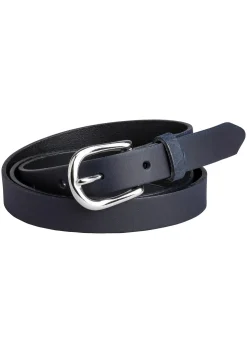 XL-Ledergürtel mit abgerundeter Metallschließe